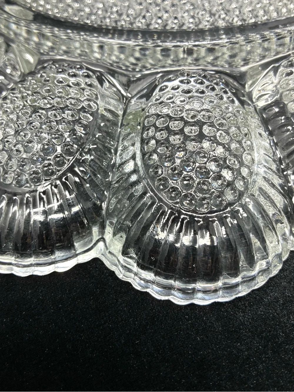 Vintage Indiana Glass Crystal Hobnail Deviled Egg 11' Serving Plate CottageCore